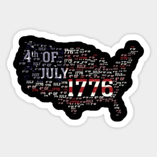 American map and flag Flag, 4th of July, happy independence day God Bless America Sticker